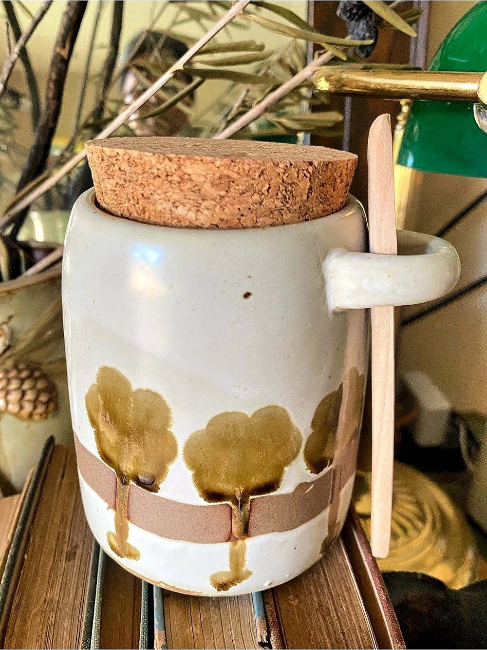 Ceramic Canister With Wood Spoon